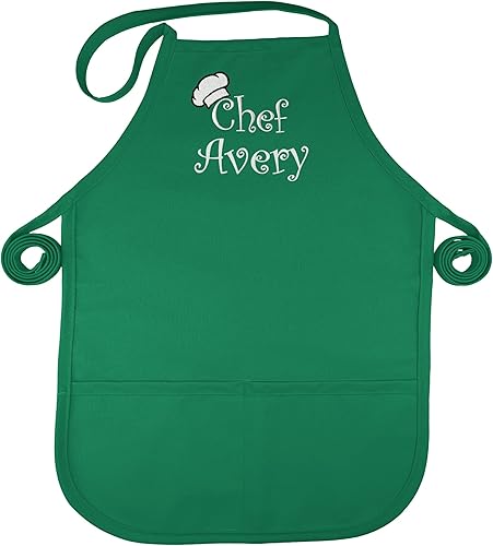 Miniatura 12 de Personalized Kids Apron Kid or Toddler Apron Sizes Choice of Color and Thread Rosa fuerte