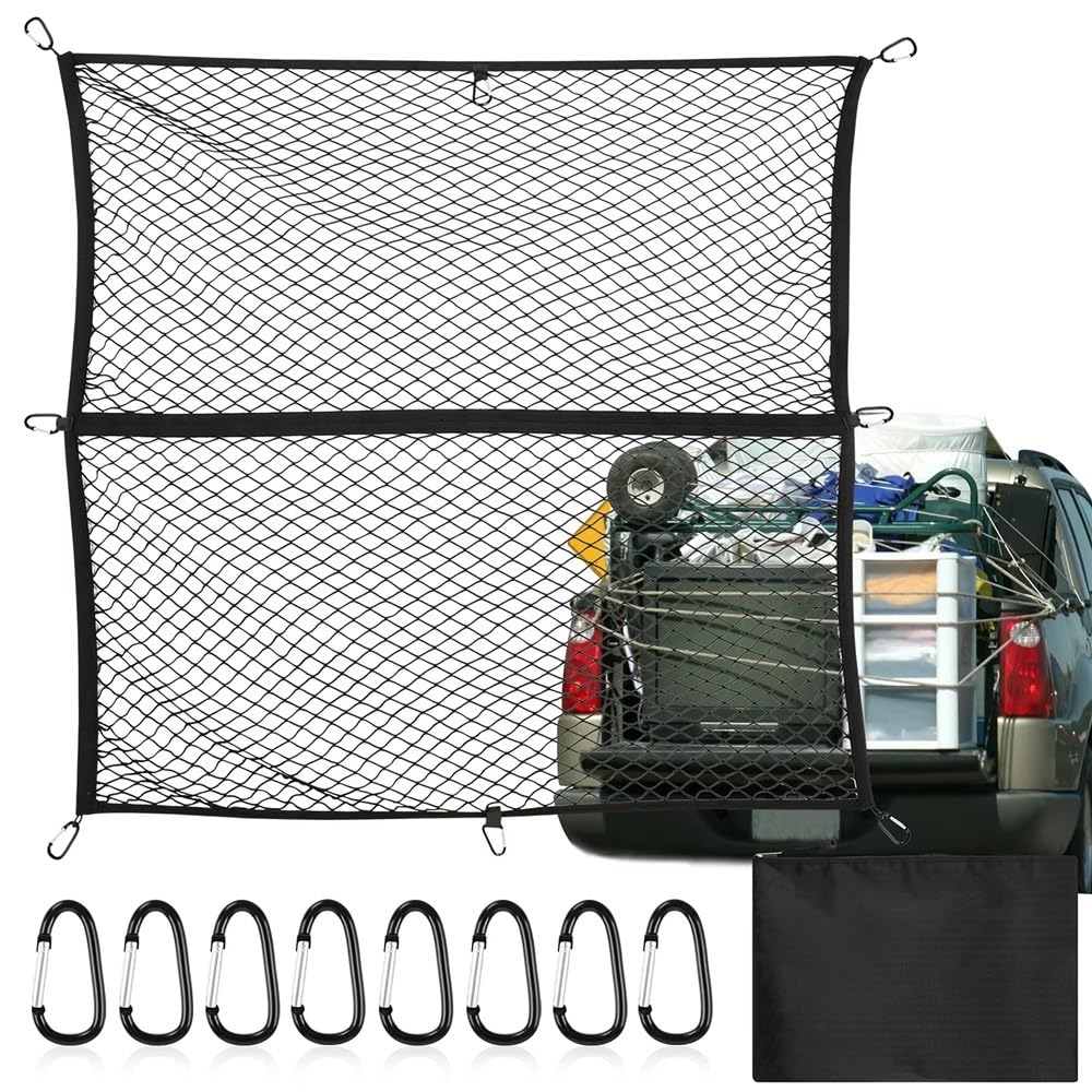 Red Equipaje Red De Carga para Caja Camioneta 4.10' X 3.80' se Extiende hasta 7.0' 6.5' para Techo Resistente