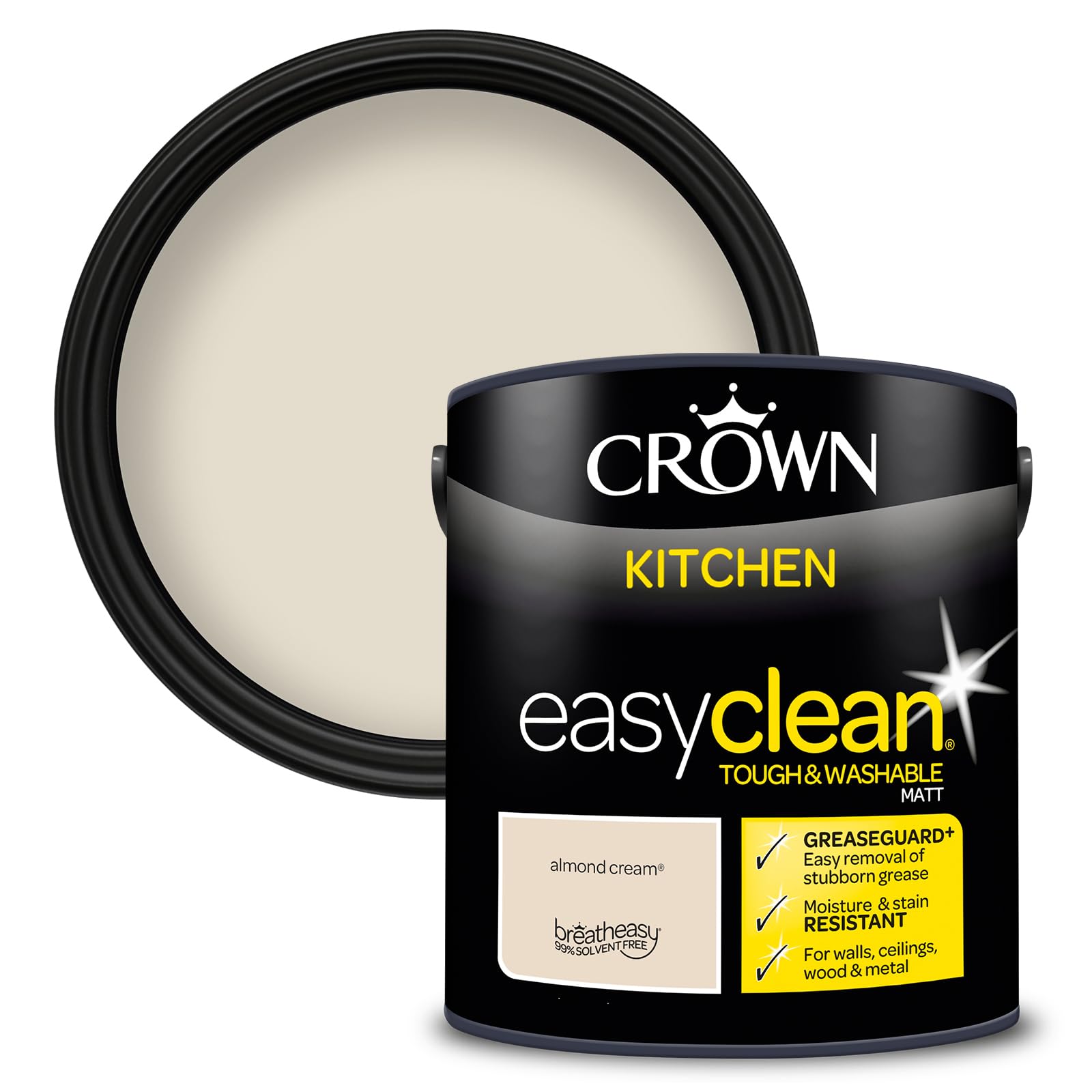 Crown Paints Crown Easyclean Kitchen Paint - Almond Cream / 2.5L