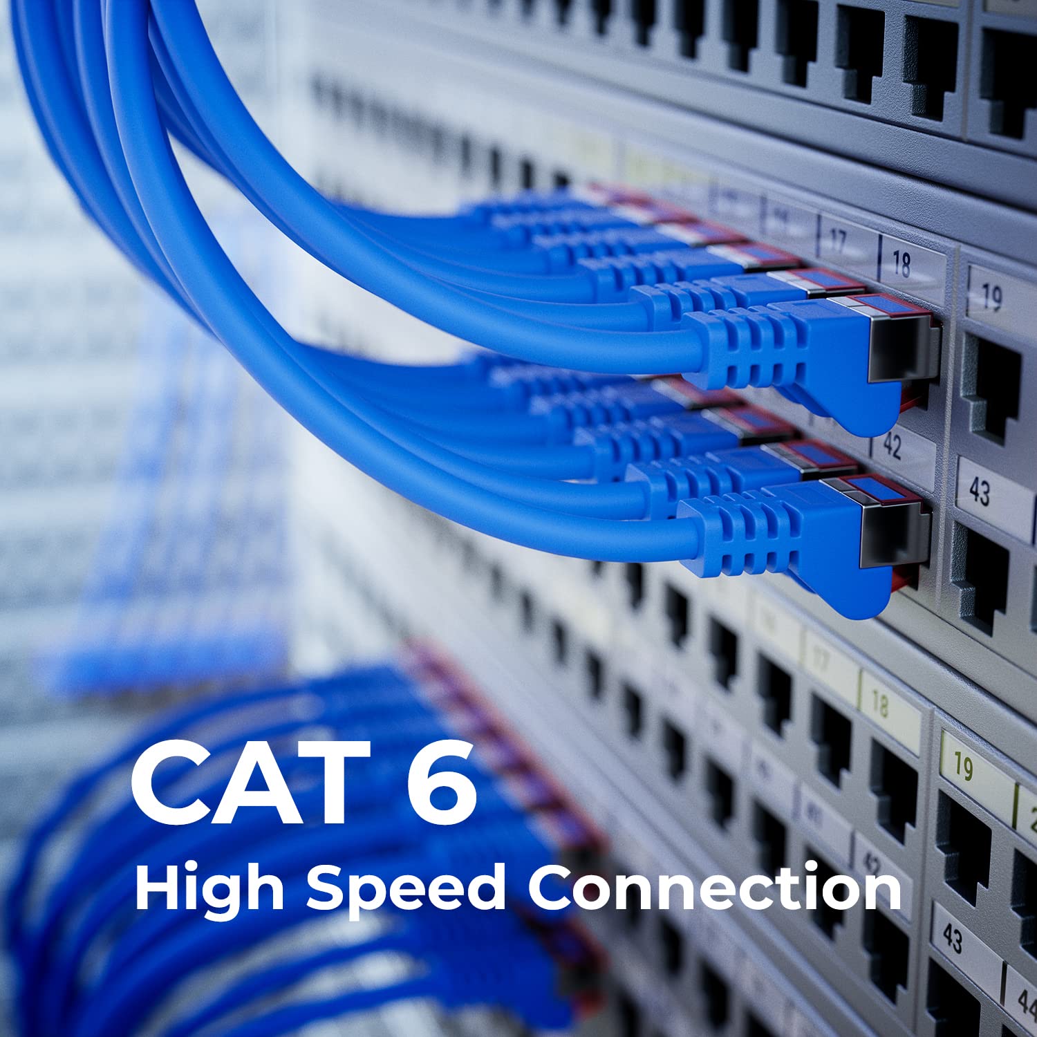 deleyCON 0,25m Netzwerkkabel Cat6-1000 Mbit (Kupfer, S/FTP, Halogenfrei) RJ45 Gigabit Patchkabel Ethernet LAN Kabel Cable - für DSL Internet WLAN Switch Router Modem Patchpanel POE - Blau - 5