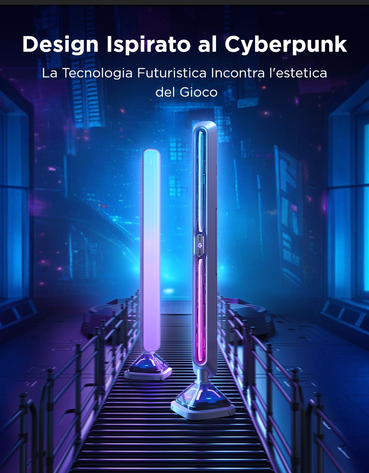 Govee Gaming Barre Luminose Pro, Strisce luminose LED intelligenti da gioco da 16 pollici aggiornate con illuminazione RGBIC a tre lati per monitor, 60+ scena, compatibili con Alexa e Google Home