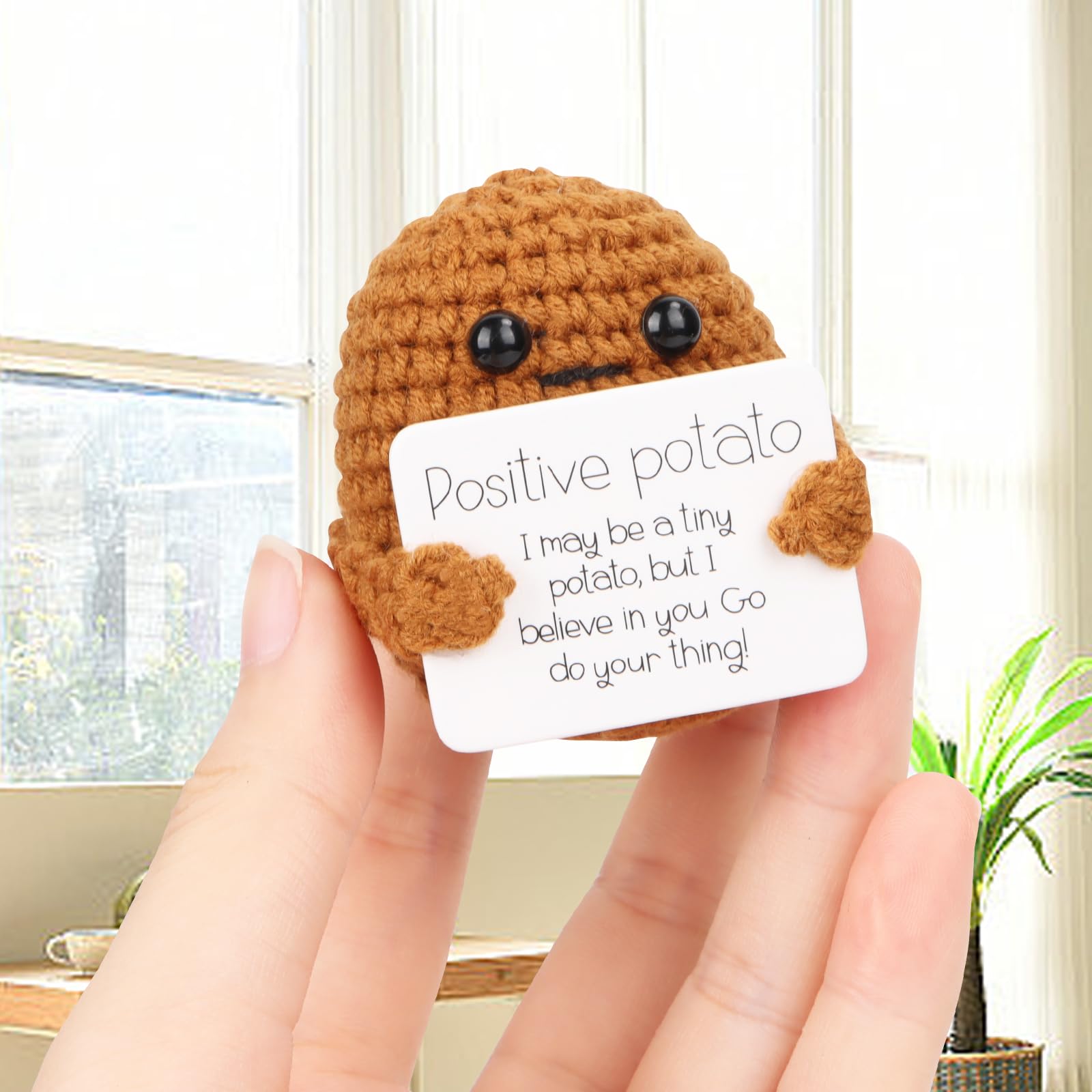 Pipihome Positive Potato Pocket Hug - Bambola Di Lana Con Messaggio Motivazionale, Regalo Divertente