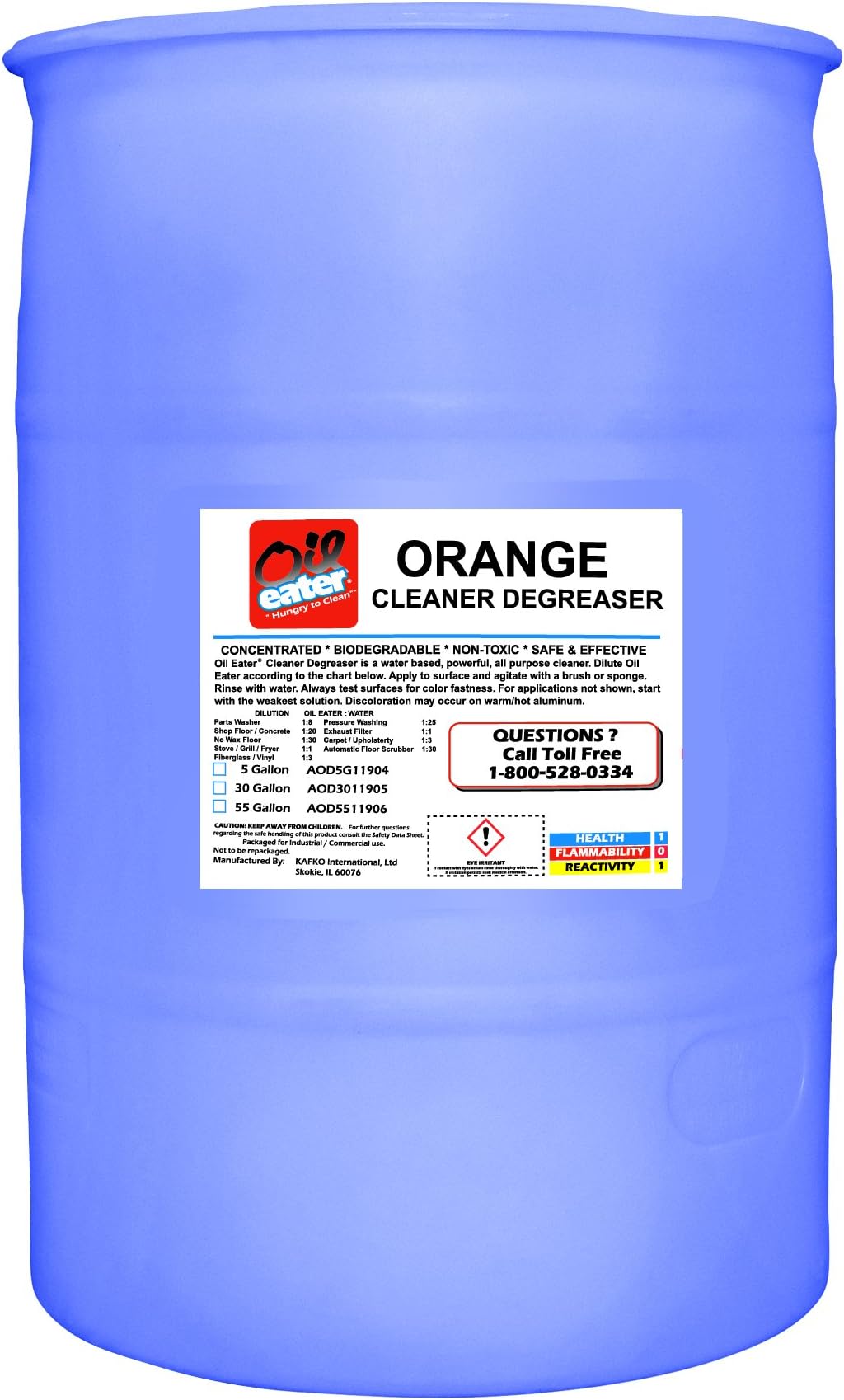 OIL EATER Orange Cleaner/DEGREASER, 55 GAL Bucket