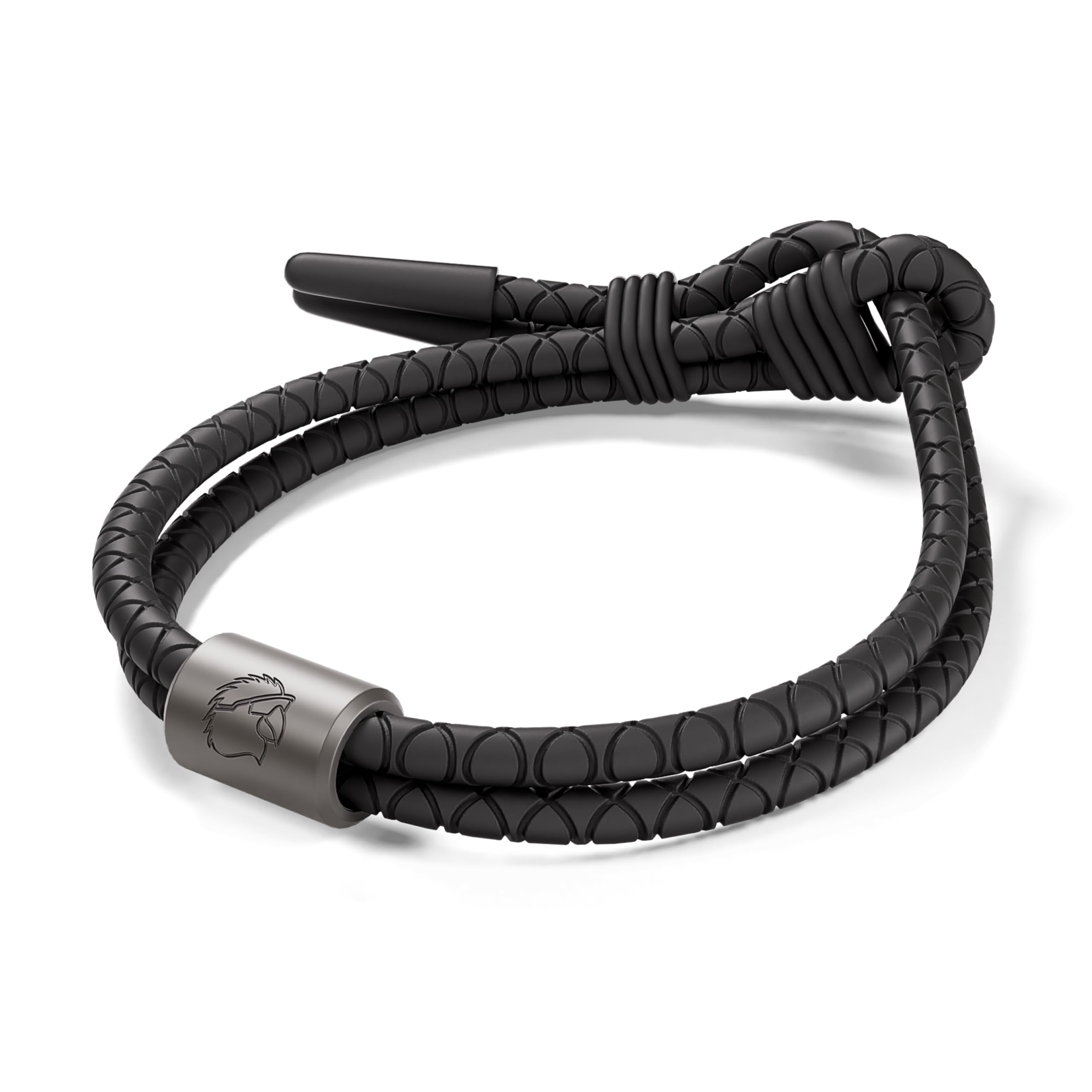 Rowdy Parrot FlexTech Adjustable Silicone Rope Bracelet: Waterproof, Sweatproof, Sunproof, Minimalist Surf, Golf Jewelry for Men - One Size Fits All