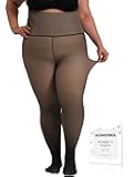 High Waist Plus Size Fleece Lined Tights, winter thermal illusion translucent Tights for Women, medias térmicas mujer