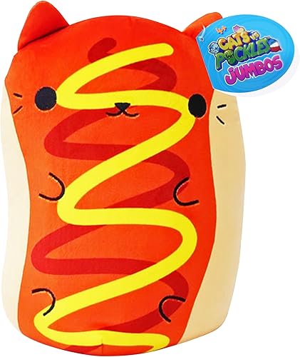 Cats vs Pickles Fuchsia Wave Jumbo - Frankie - Animal de peluche jumbo  Adorable juguete enorme  Bonitos animales de peluche y osos de peluche