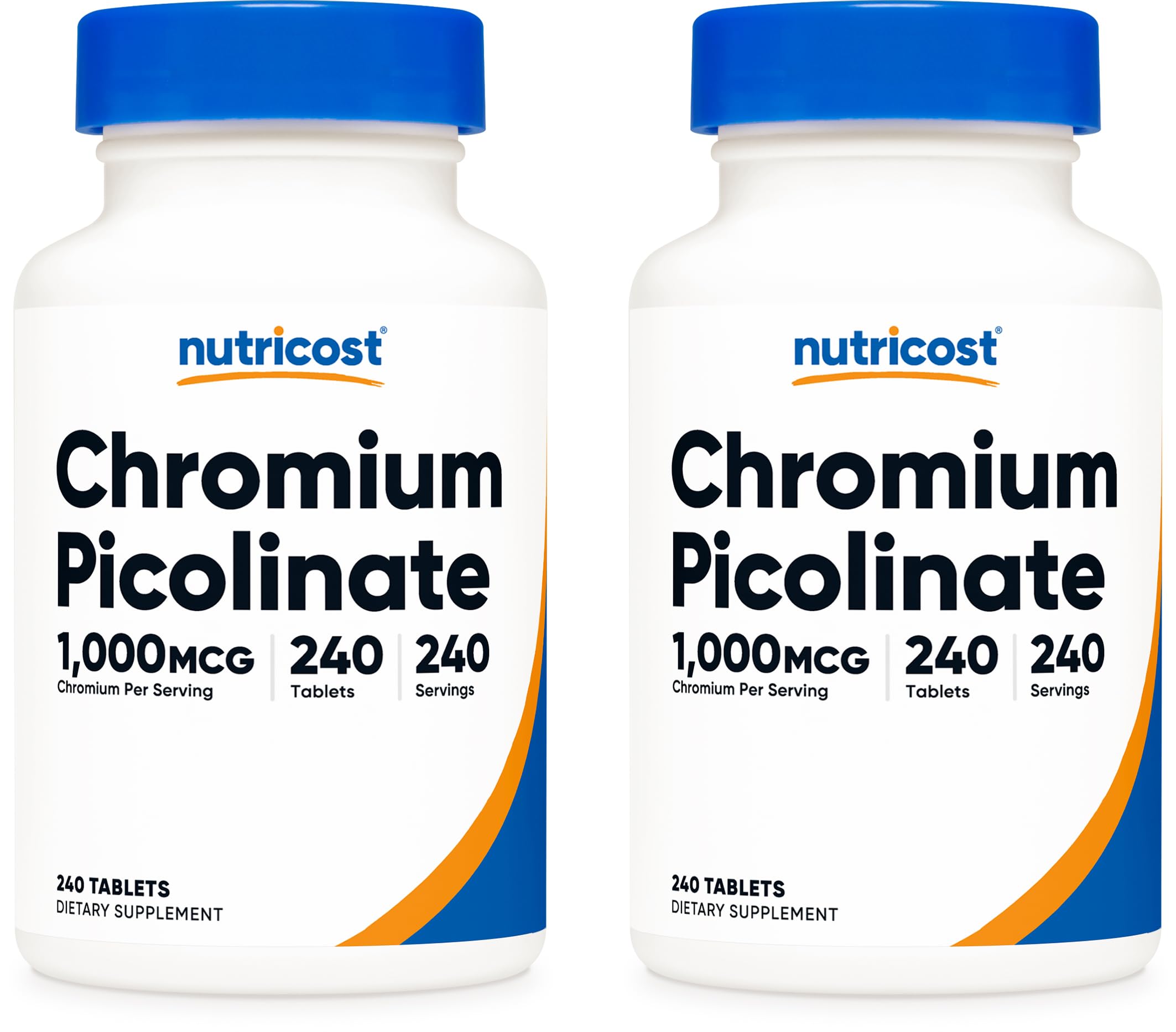Nutricost Chromium 1000mcg, 240 Tablets - Gluten Free, Non-GMO (Pack of 2) 240 Count (Pack of 2)
