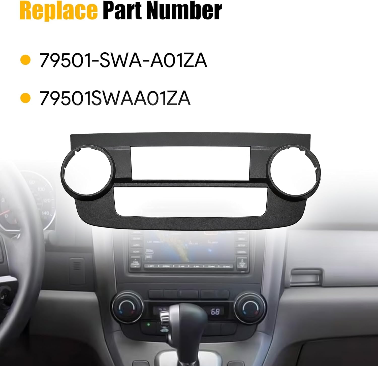 Dash A/C Air Conditioning Bezel Replacement Panel Installation Mount Trim Kit Fit for Honda CR-V CRV 2007 2008 2009 AC Control Panel Center Dash Vent (Manual A/C) # 79501-SWA-A01ZA 79501SWAA01ZA