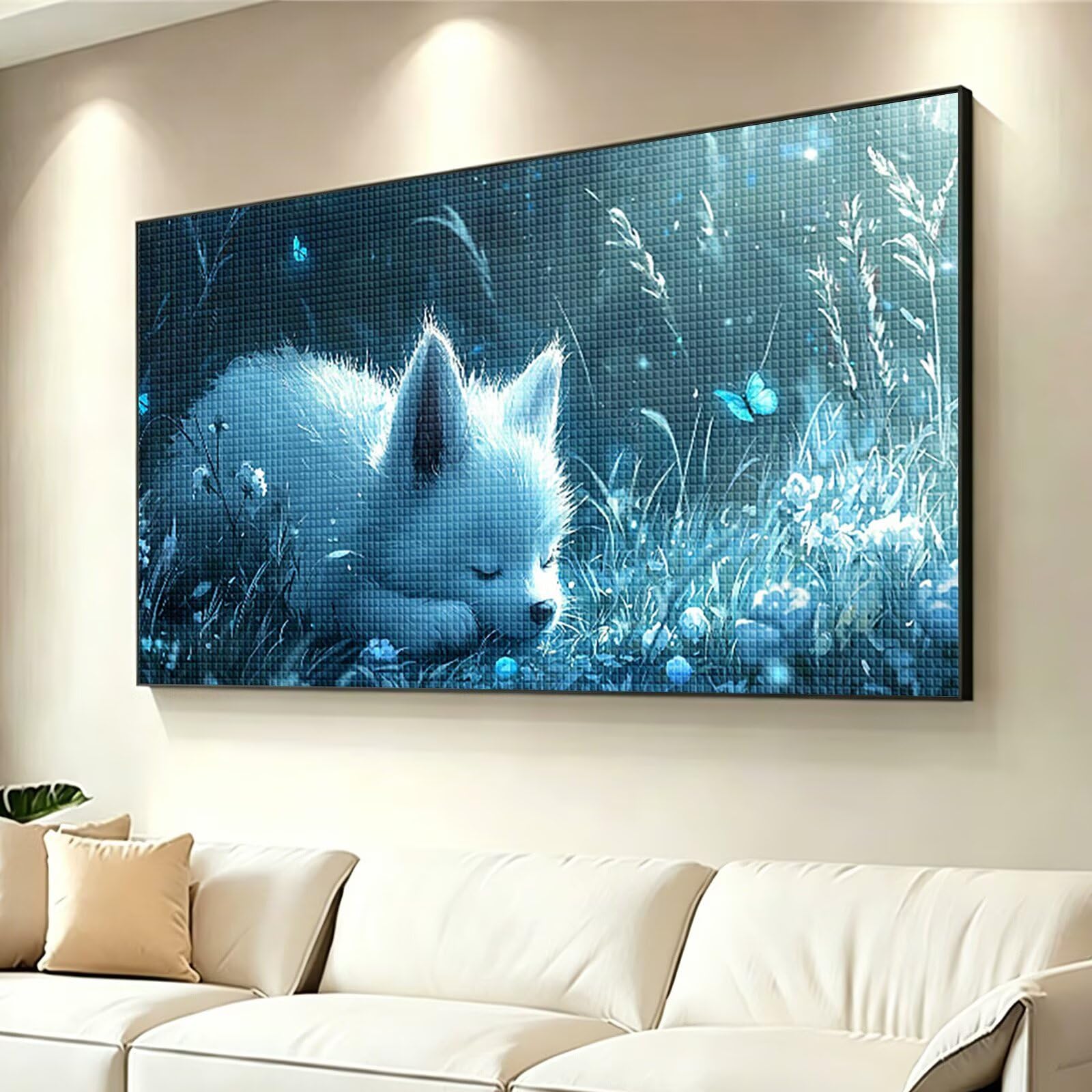 Diamond Painting Adultos Animal Pintura Diamante, Perro Diamond Painting 5D Completo, DIY Cuadrado Bordado Punto de Cruz Cuadros de Diamantes Kit para Decoracion Hogar, Regalo Mujer 160x80cm 0J-770