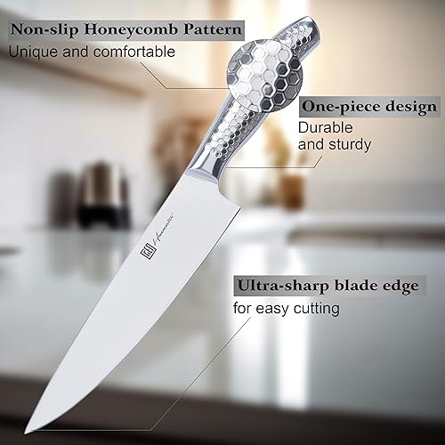 Miniatura 8 de Juego de cuchillos de cocina, juegos de cuchillos de acero inoxidable de una sola pieza para cocina con bloque, juego de 6 piezas de bloques de