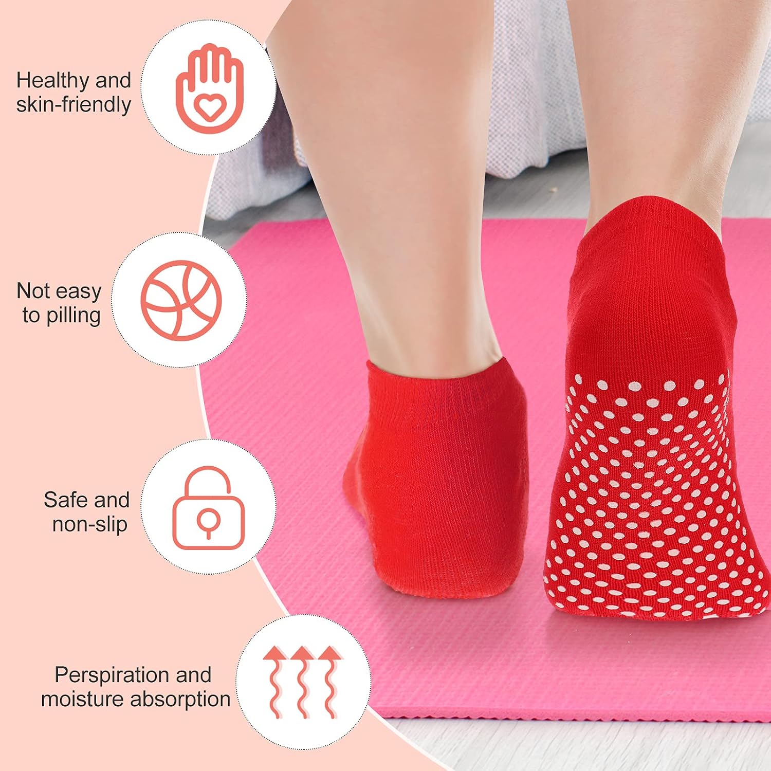 Geyoga 13 Pairs Pilates Grippers Socks for Women Non Skid Yoga Ballet Barre Non Slip for Men House Sports