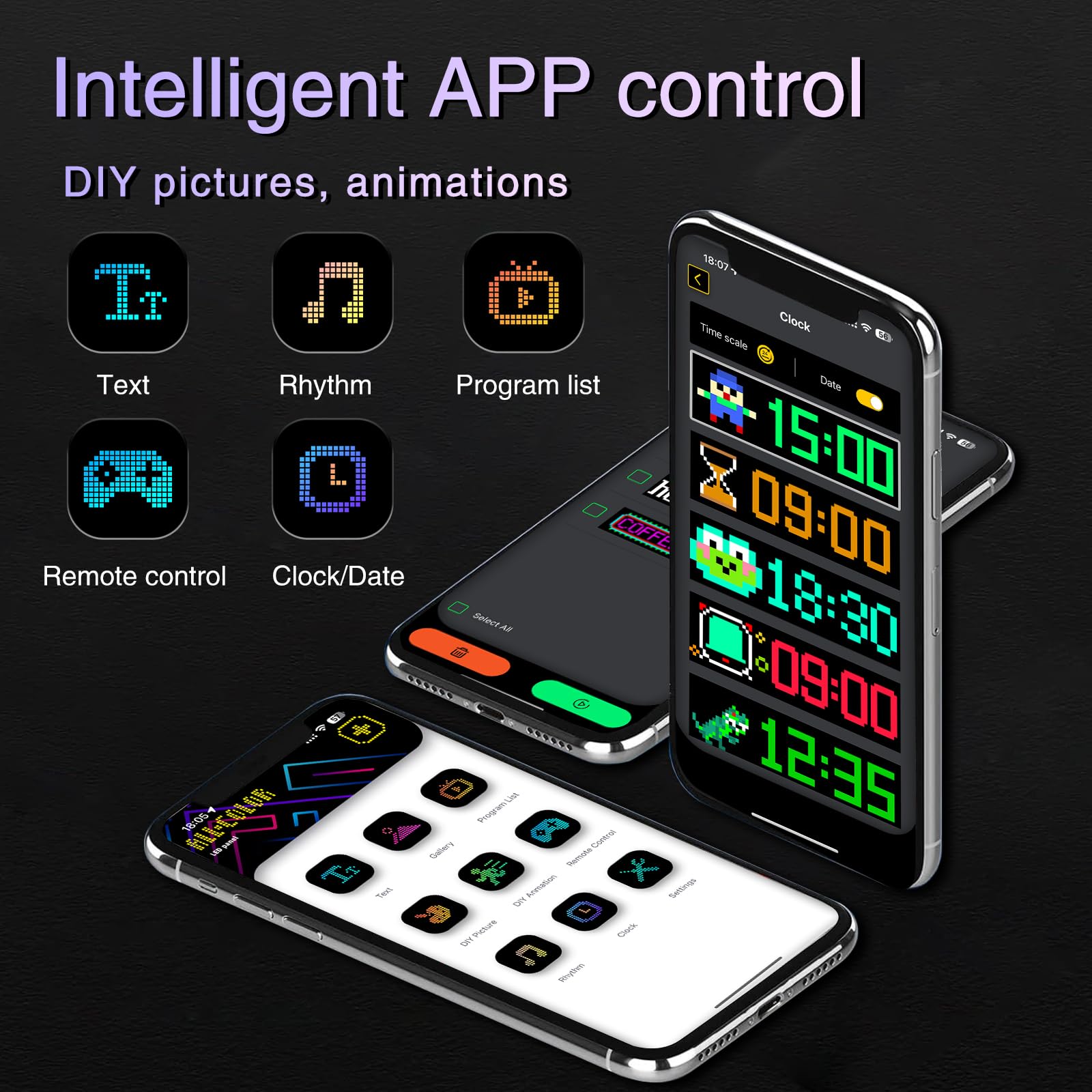 NEWFUN Occhi led per camion, insegna luminosa programmabile, Display LED Programmabile auto con controllo APP e telecomando