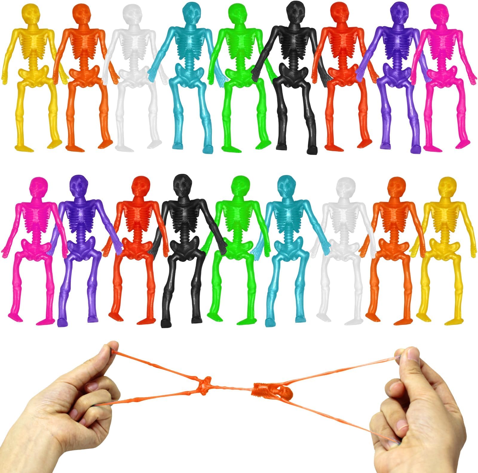 ZMCINER72 PCS Stretchy Skeleton Toys Halloween Stretchy Toys for Goodie Bag Stuffers, Pinata Filler