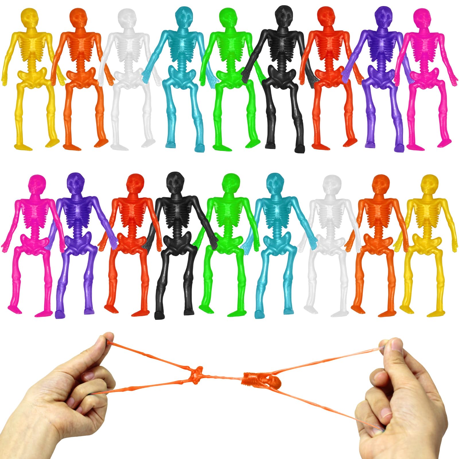 ZMCINER72 PCS Stretchy Skeleton Toys Halloween Stretchy Toys for Goodie Bag Stuffers, Pinata Filler