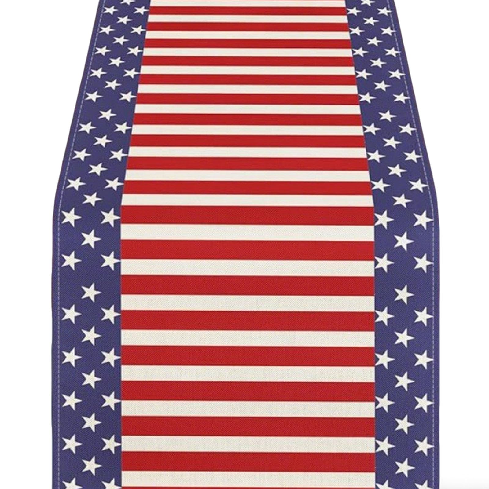 Tsophreniq Linen Table Runner with Patriotic Design America 4Th of July Independences Day Tablecloth Memorial Decoration Independences Table Runner