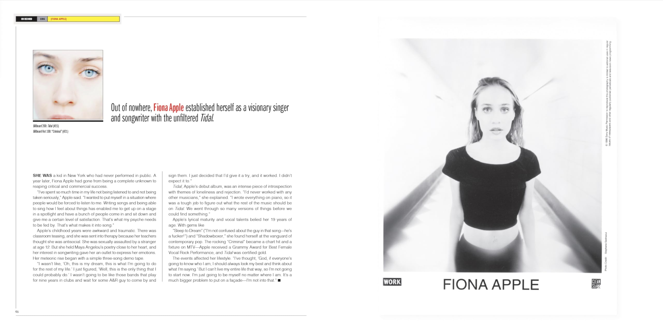 On Record: Vol. 12 – 1996: Images, Interviews & Insights From the Year in Music