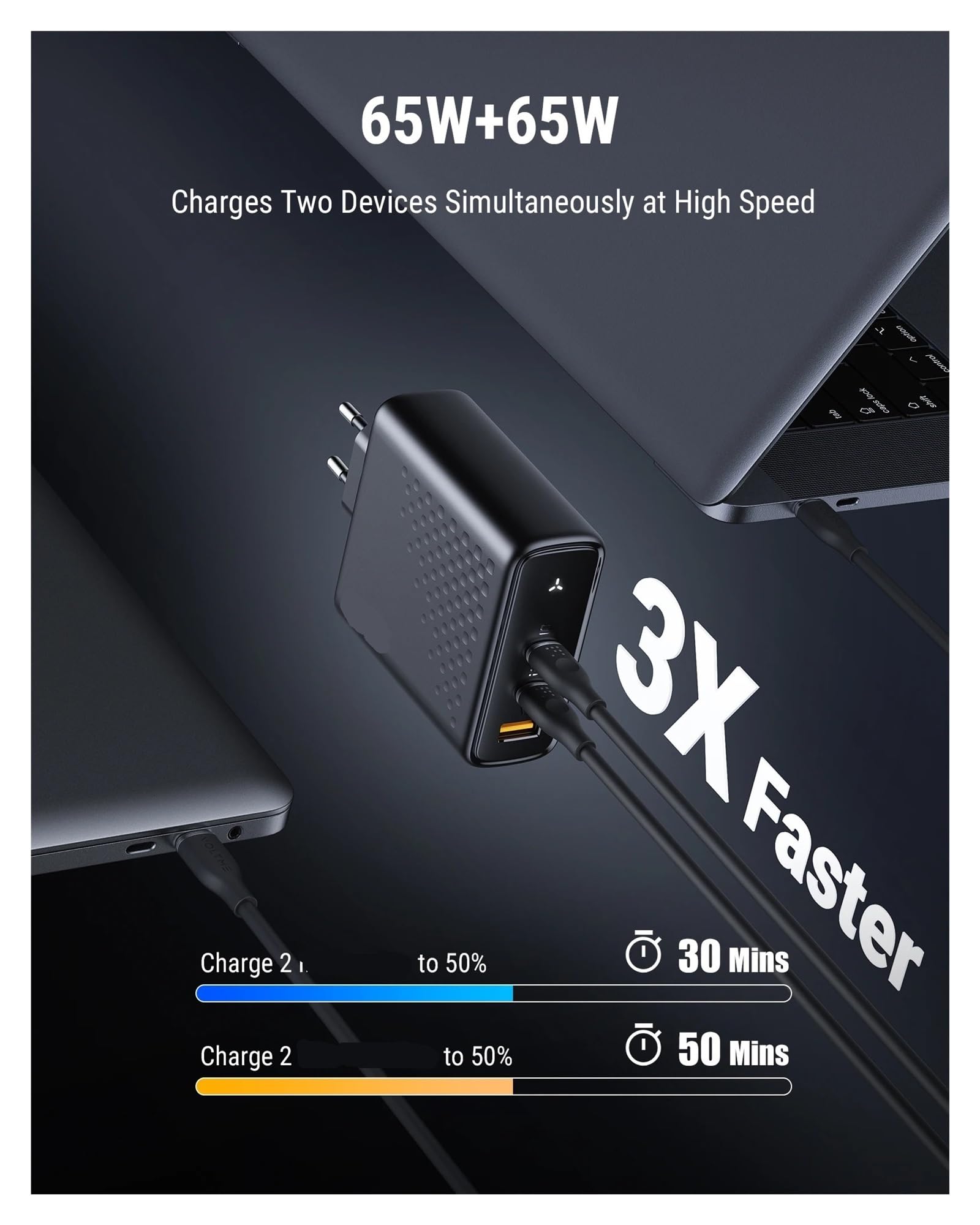 Cargador GAN de 140 W, Carga rápida Tipo C, Carga rápida 4.0, Cargador de Carga rápida USB C 3.0(140W U-K-Plug White)