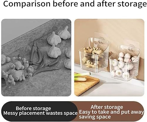 Miniatura 8 de Paquete de 6 organizadores de montaje en pared, contenedores de almacenamiento adhesivos para puertas de gabinete, contenedores de maquillaje