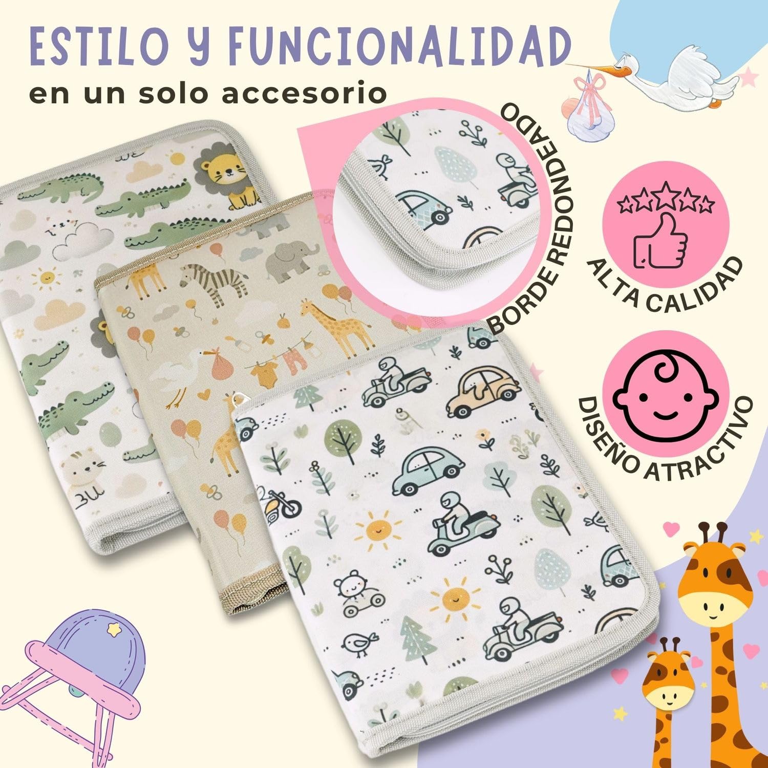 Portadocumentos Bebé para Cartilla Sanitaria con Tarjetas de Crecimiento y Primeros Logros, Carpeta y Porta Documentos Bebé, Funda Libro de Salud, Regalo para Baby Showers — view 3