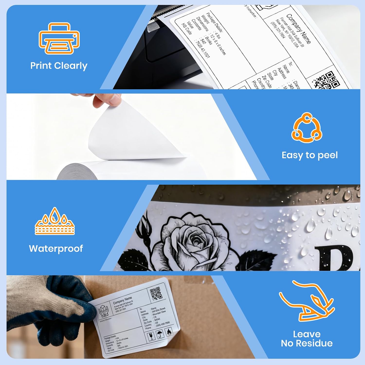 Shipment Labels Compatible for Dymo 30256 2-5/16" x 4" 1Roll White Thermal Labels 101×152 mm Compatible with Dymo Labelwriter 450 and 4XL Printer, 300 Labels
