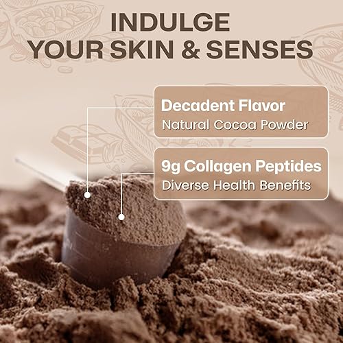 Miniatura 7 de NATURE TARGET Péptidos de colágeno múltiple de chocolate Colágeno en polvo para mujeres con vitamina C y D3, apoya la piel, el cabello, las uñas y