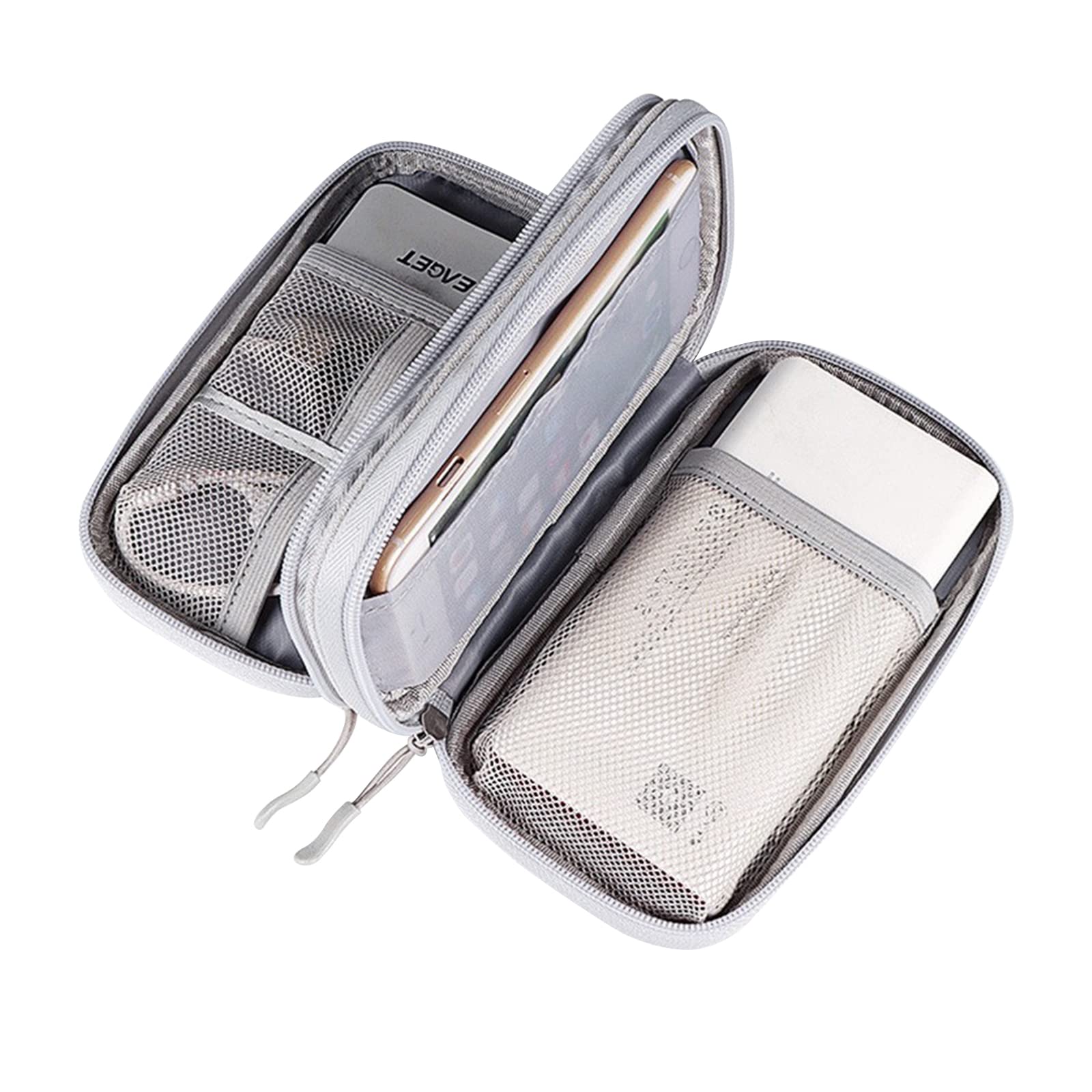 Electronics Accessories Organiser Bag, Travel Cable Organiser Bag, Universal Carry Travel Gadget Bag for Cables, Power Bank, USB Drive, Charger Hard Disk, Headphone Organizer (Grey)