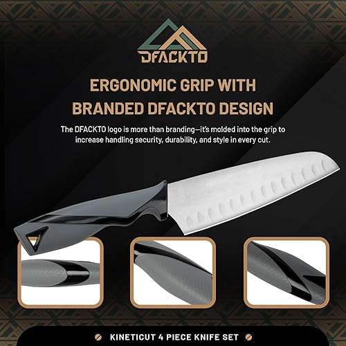 Miniatura 5 de DFACKTO Juego de cuchillos Santoku de 2 piezas, cuchillos de cocina de acero inoxidable con fundas protectoras, aptos para lavavajillas, sin