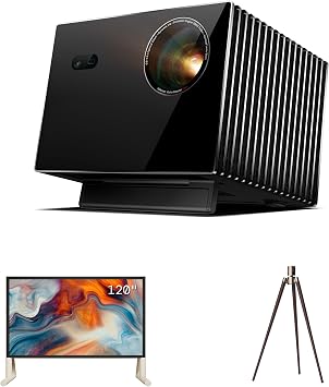 AWOL Valerion VisionMaster Max with 120 Inch Inflatable Outdoor Screen and Walnut Tripod Stand