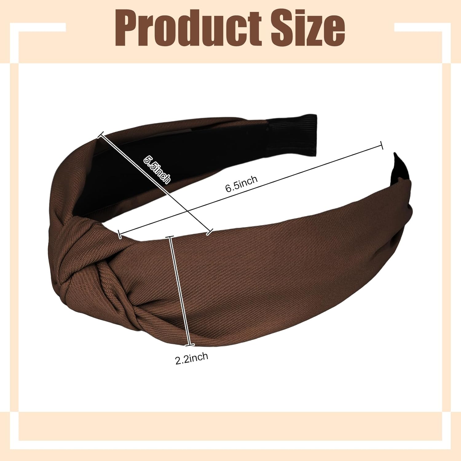 Ondder 6 Pack Top Knot Headbands for Women Cloth Head Bands for Women’s Hair Wide Cute Knotted Headbands for Women Non Slip Fashion Womens Girls Hair Accessories - Image 2