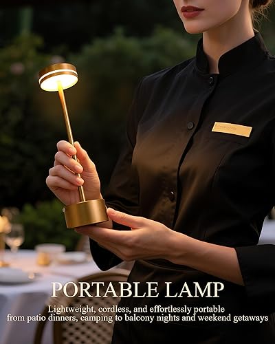 Miniatura 4 de Paquete de 2 lámparas de mesa LED inalámbricas recargables, lámpara de escritorio LED portátil de 5000 mAh, funciona con pilas, luz de mesa