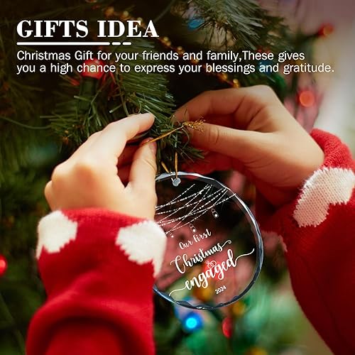 Miniatura 3 de Regalo de compromiso, regalos de compromiso para parejas, adorno de compromiso 2024, adornos de Navidad 2024, nuestro primer adorno de compromiso de