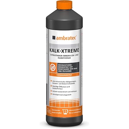 2 Flaschen Ambratec Kalk-Profi starker Reiniger gegen Kalk Urinstein Rost Zement Konzentrat Entkalker Urinsteinlöser Kalk-Entferner 2 Flaschen Ambratec Kalk-Profi starker Reiniger gegen Kalk Urinstein Rost Zement Konzentrat Entkalker Urinsteinlöser Kalk-Entferner