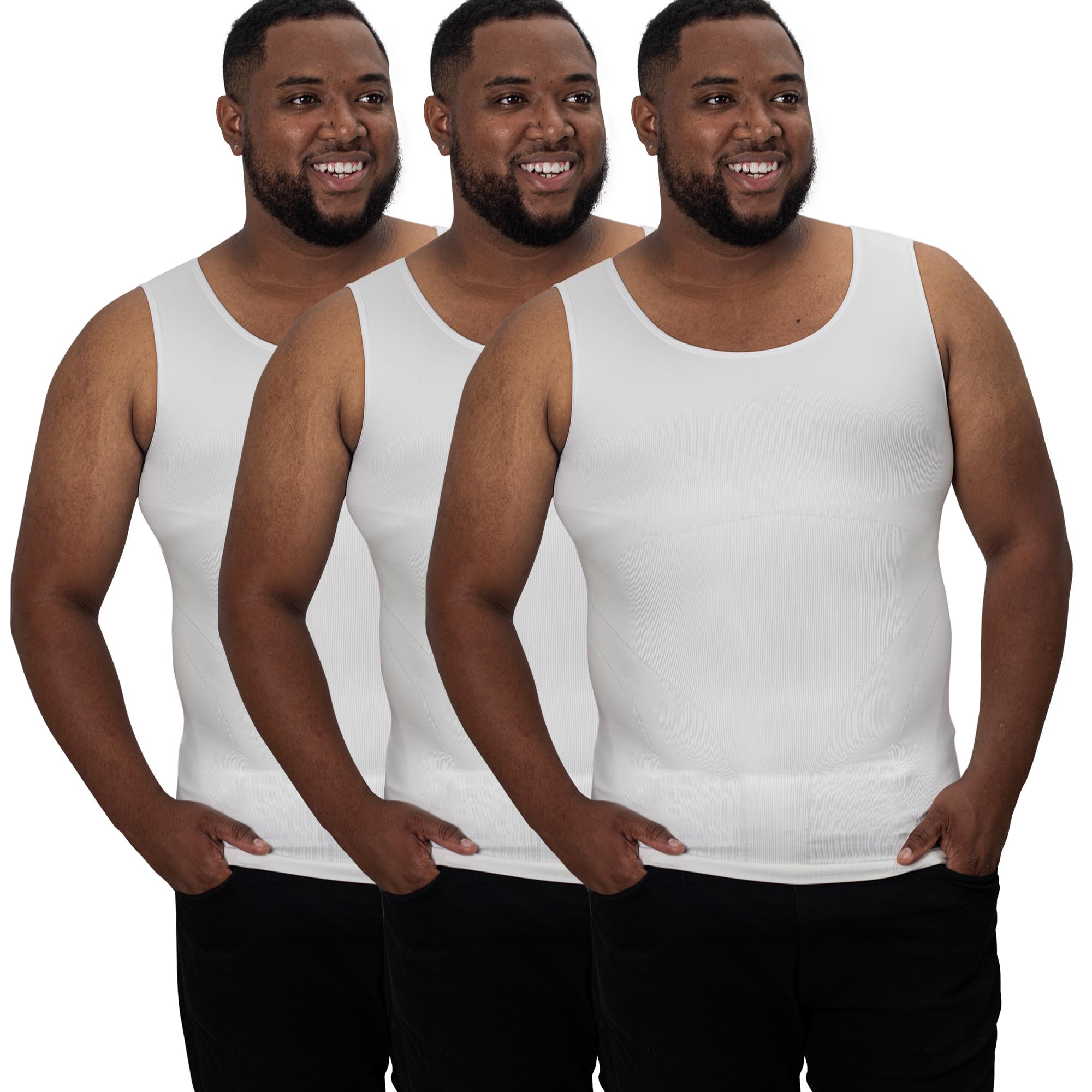QORE LOGIQ Gynecomastia Compression Shirts for Men Sleeveless Tall