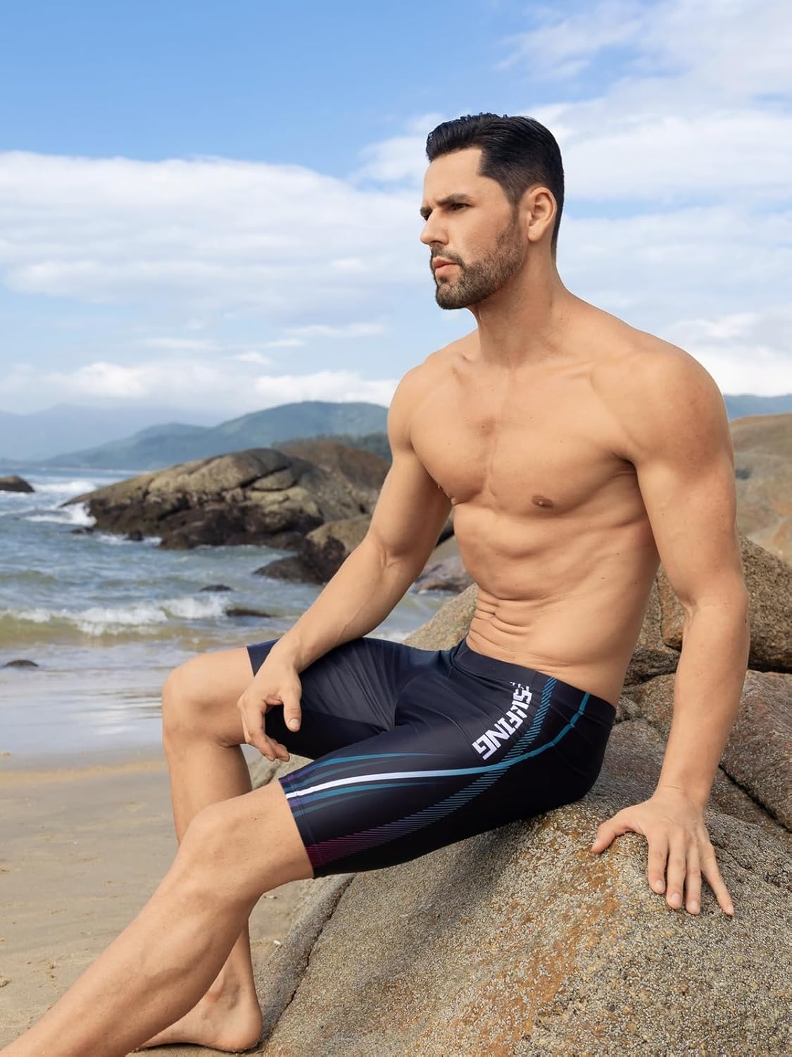 361° Swim Jammers for Men, Pro Racing Training Swimsuit, Chlorine Resistant Endurance Mens Swim Suit Swimwear Tech Pant - Image 7