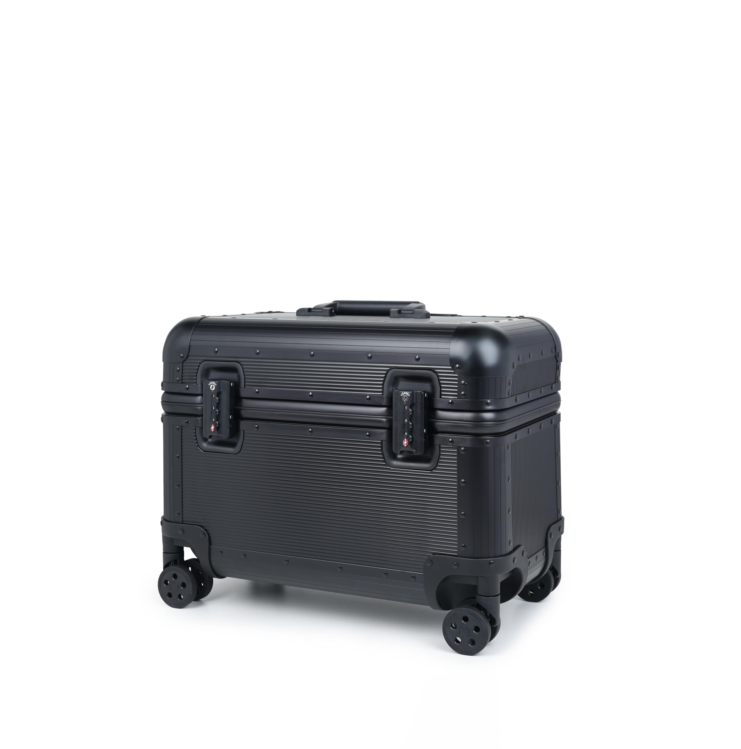 Perle Path Full Aluminum Carry-On Suitcase, Pilot Case, Black | 18" Hard Shell Zipperless…
