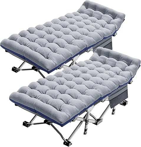 Miniatura 18 de ABORON Cama de invitados plegable resistente para adultos, capacidad de 500 libras, catre extra portátil con doble capa 1215D, ideal para estancias