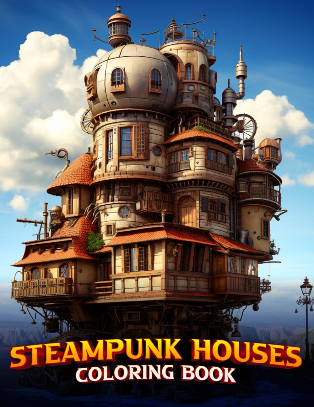 Steampunk Houses Coloring Book: Retro-Futuristic Escapades: Detailed ...