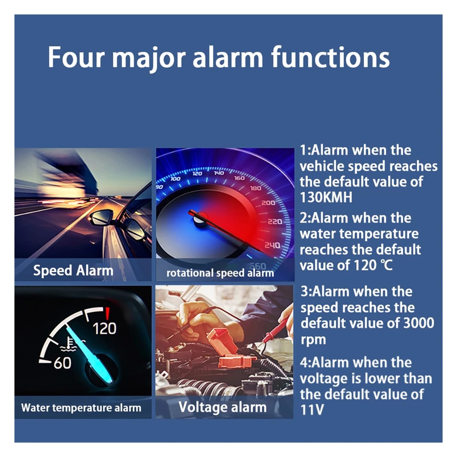 Coche HUD Head Up Display Velocímetro Proyector Alarma Accesorios Electrónicos(MPH)