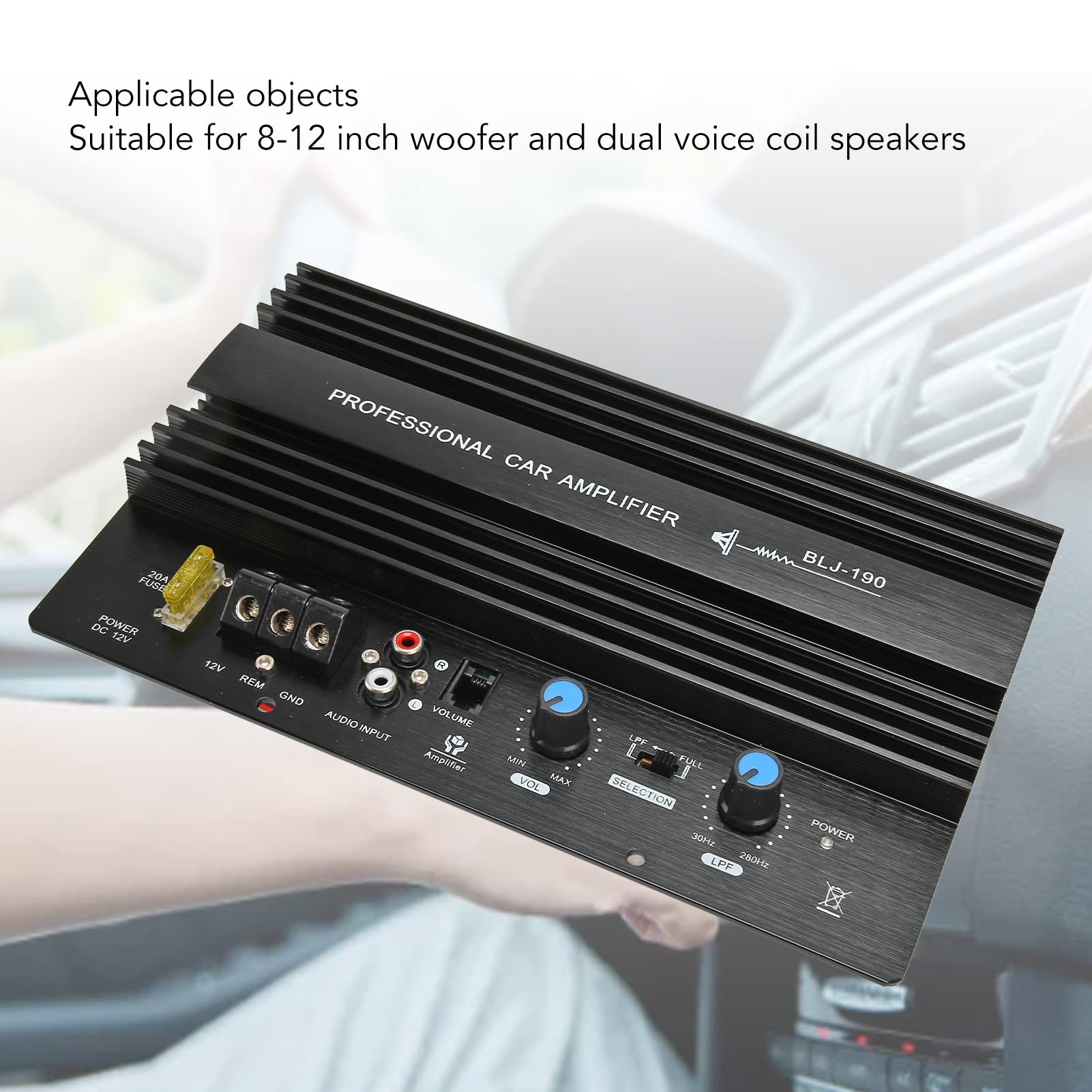 Gavigain Dual Voice Coil Speakers 8-12 Inch Woofer Speakers Car Power Amplifier 12V Car Subwoofer Board 300w Car High Power Amplifier DIY Car Subwoofer Board Suitable for Car Audio Accessories