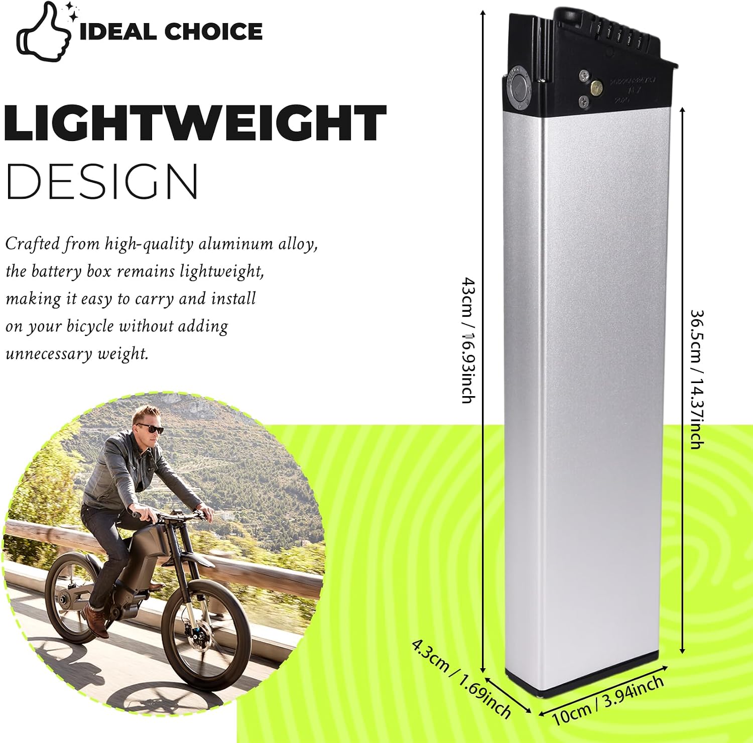 36V 48V Electric Car Bike Lithium Battery Box Folding Bicycle Sea Battery Battery Case Aluminum Alloy Only Shell
