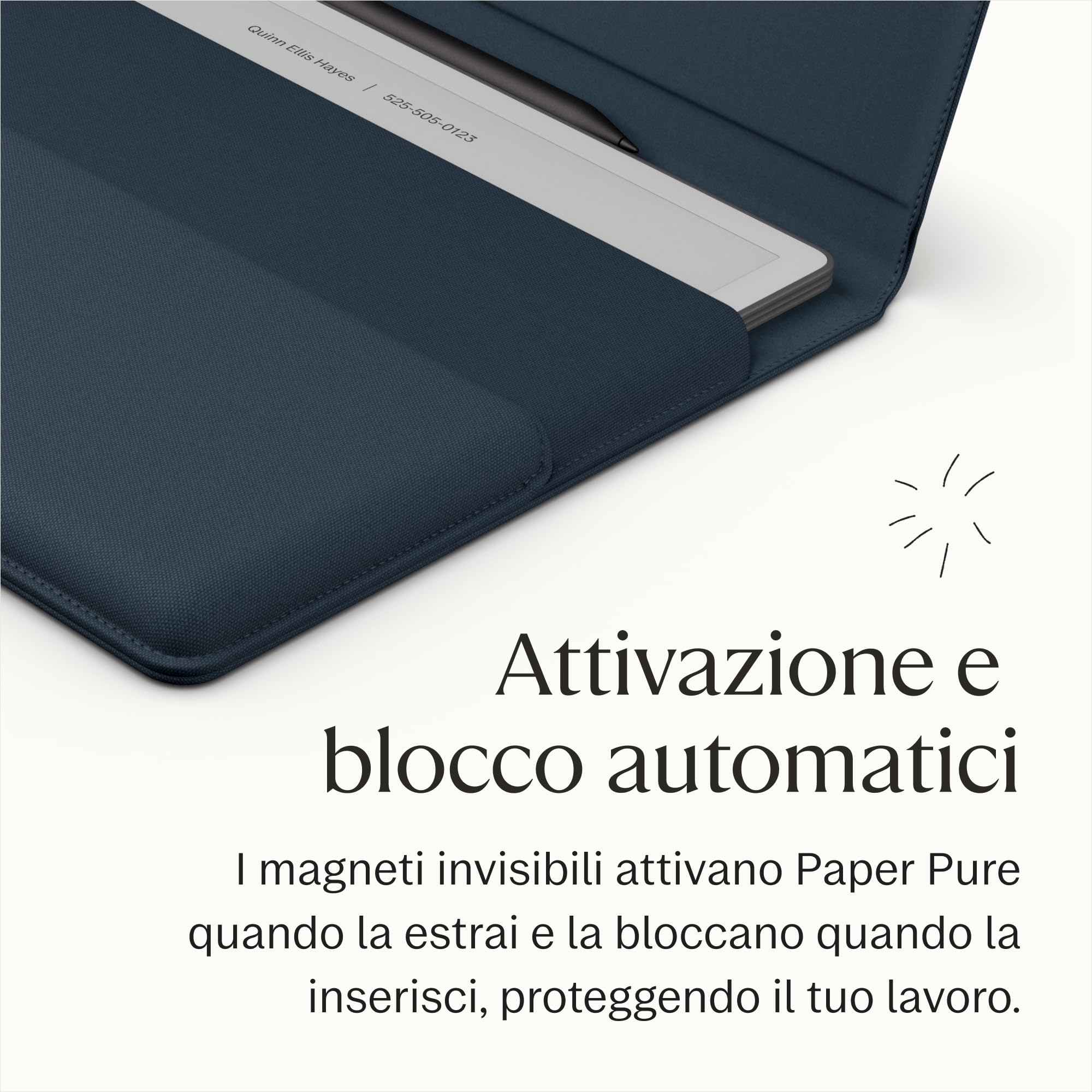 Sleeve Folio per reMarkable Paper Pure – Azzurro Oceano