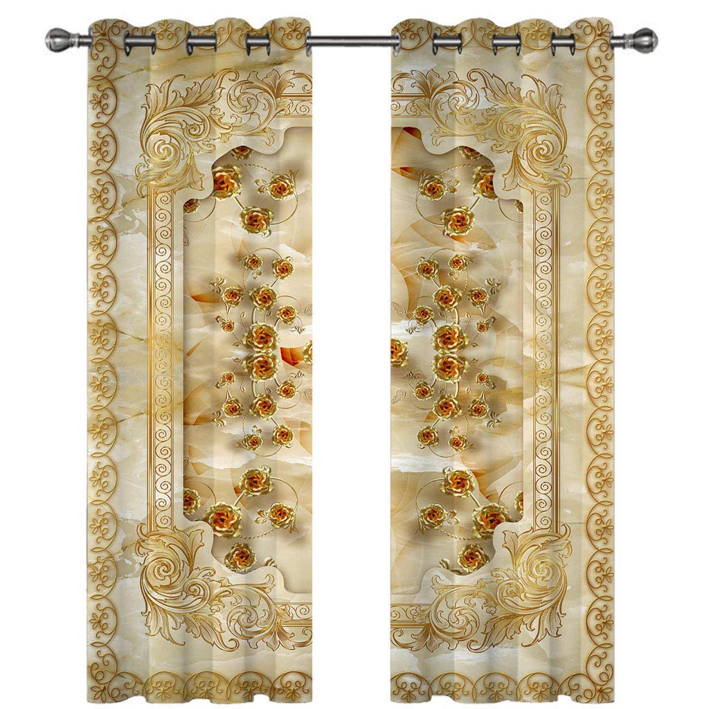 Rideaux à oeillets imprimés 3D drapés acoustiques intérieurs décoration de fenêtre