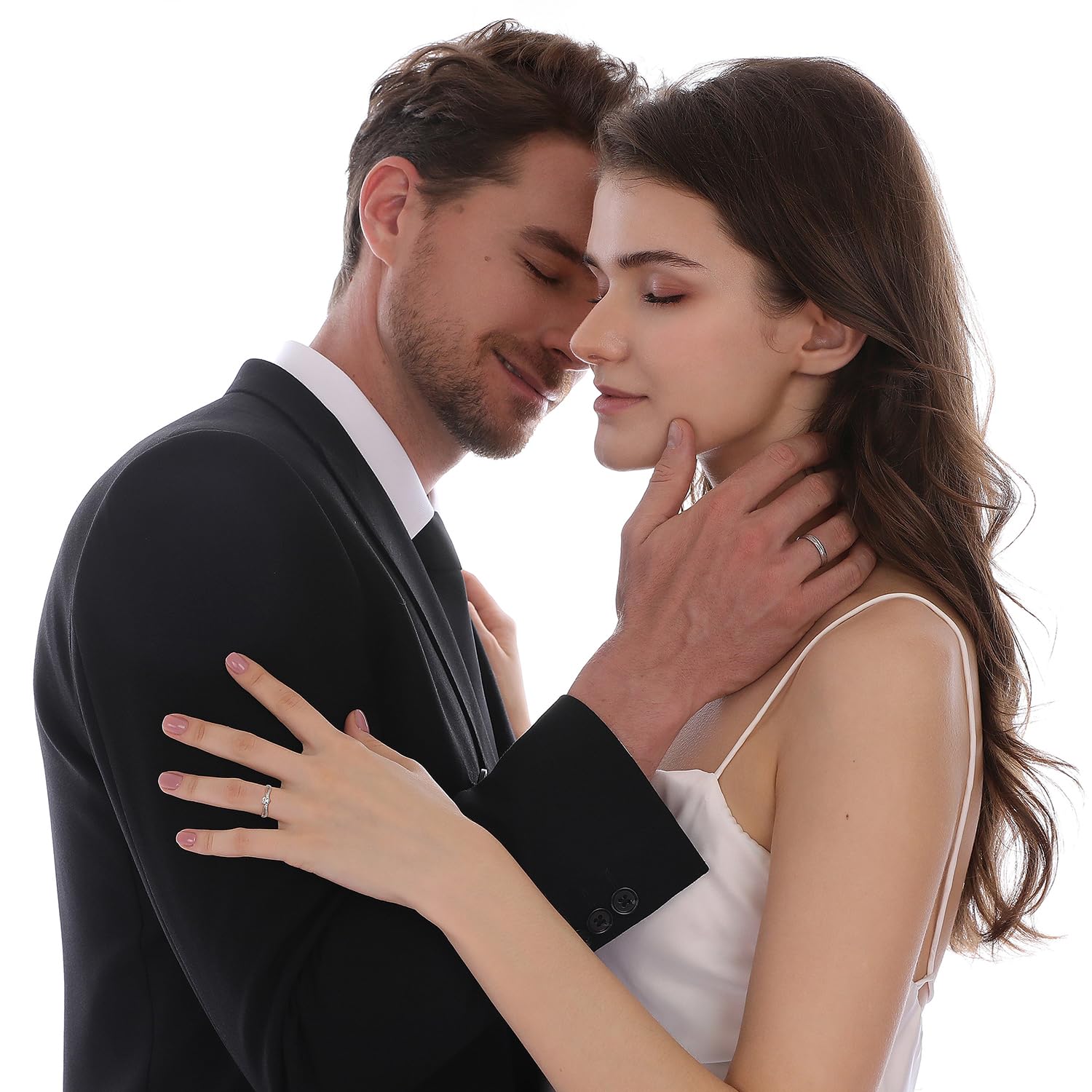 Meissa Anillo Pareja para Hombre y Mujer Alianzas de Plata Pareja Anillo de Boda Promesa Compromiso Plata 925 Regulable Anillo Regalo Aniversario (Juego de dos anillos)