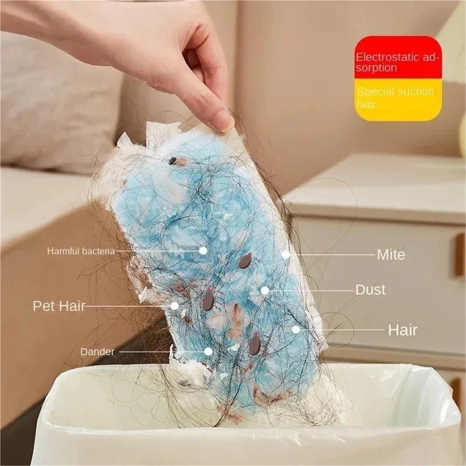 Plumero Atrapapolvo 30 Piezas De Recambios Plumero Desechables Compatibles con Duster Fácil Usar Azul(60PCS)