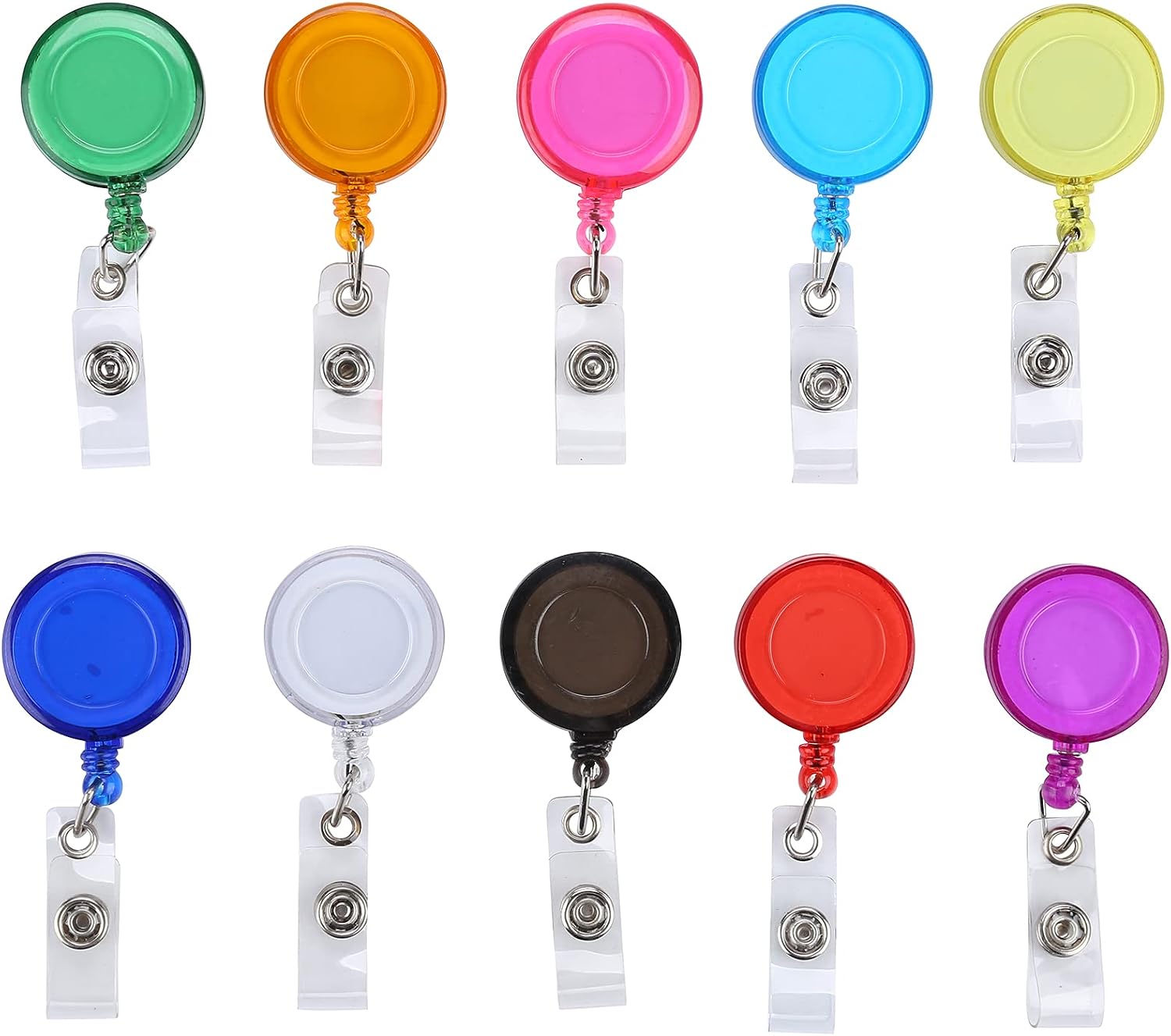 Aketek Lot 50 ID Badge Holder Reel Retractable Key Clip Wholesale Price 10 Colors