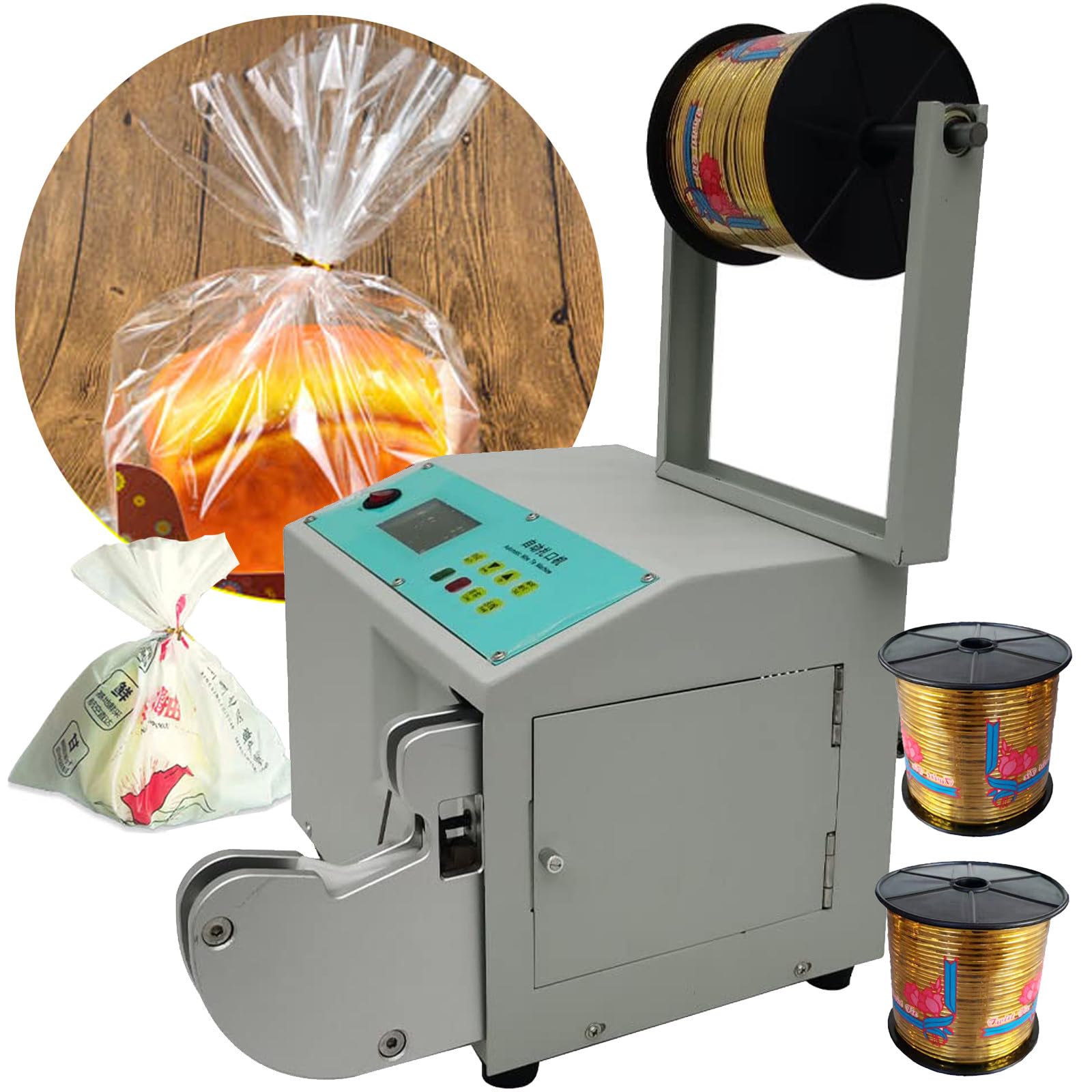SBCGFY Automatic Twist Tie Machine | Electric Semi Manul Bag Closure | Food Twist Tying Machine | Twist Ties Wire Bag Sealers- Bundling Diameter 0.12-1.26In