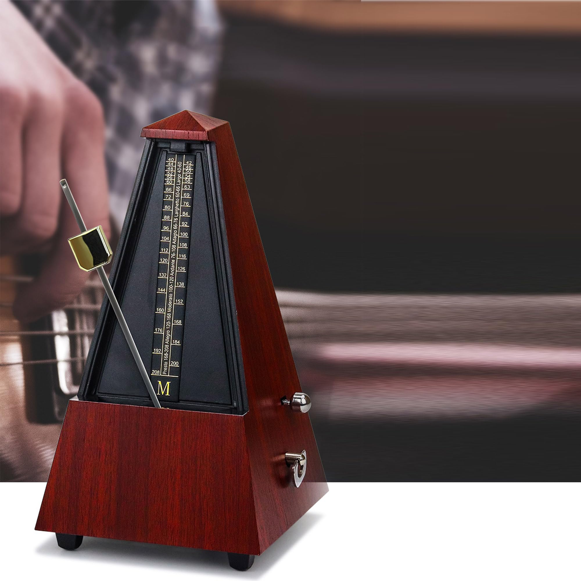 YUEMING Metrónomo mecánico universal, metrónomo con campana acentuada con campana de acento, metrónomo bajo con alto, reloj preciso para piano, guitarra, batería, saxofón, etc