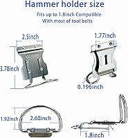 Vista 5 de Soporte para martillo, funda de taladro, funda de martillo de acero inoxidable, soporte de martillo para cinturón de herramientas