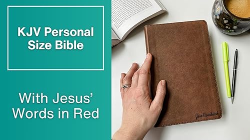 Miniatura 9 de Personalized KJV Bible, Brown Personal Size, Option to Customize with Hand Lettered Name on Cover