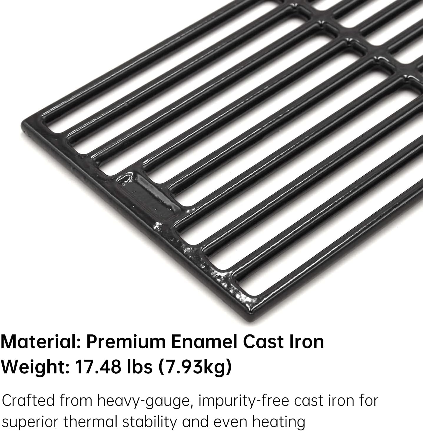 Hongso Porcelain Coated Cast Iron Grill Grid Grates Replacement for Chargriller Models 2121, 2123, 2222, 2828, 3001, 3030, 3725, 4000, 5050, 5252, 5650,9020. Set of 4